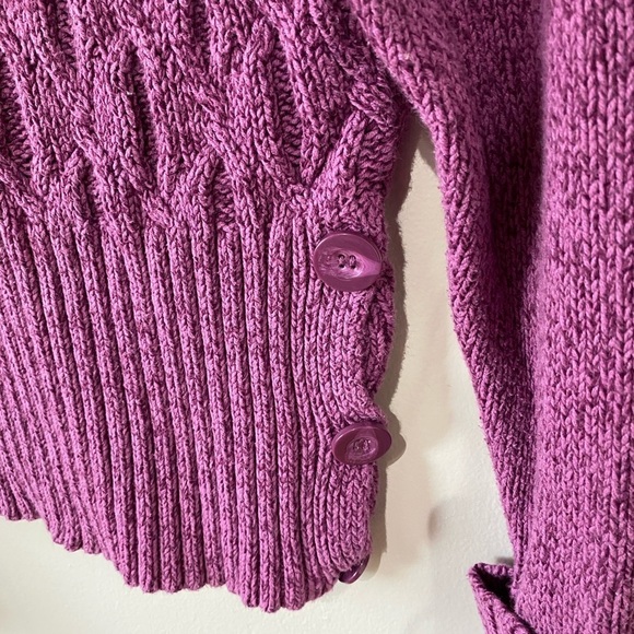 Apt 9 Cable Knit Purple Sweater Turtleneck - Picture 4 of 7